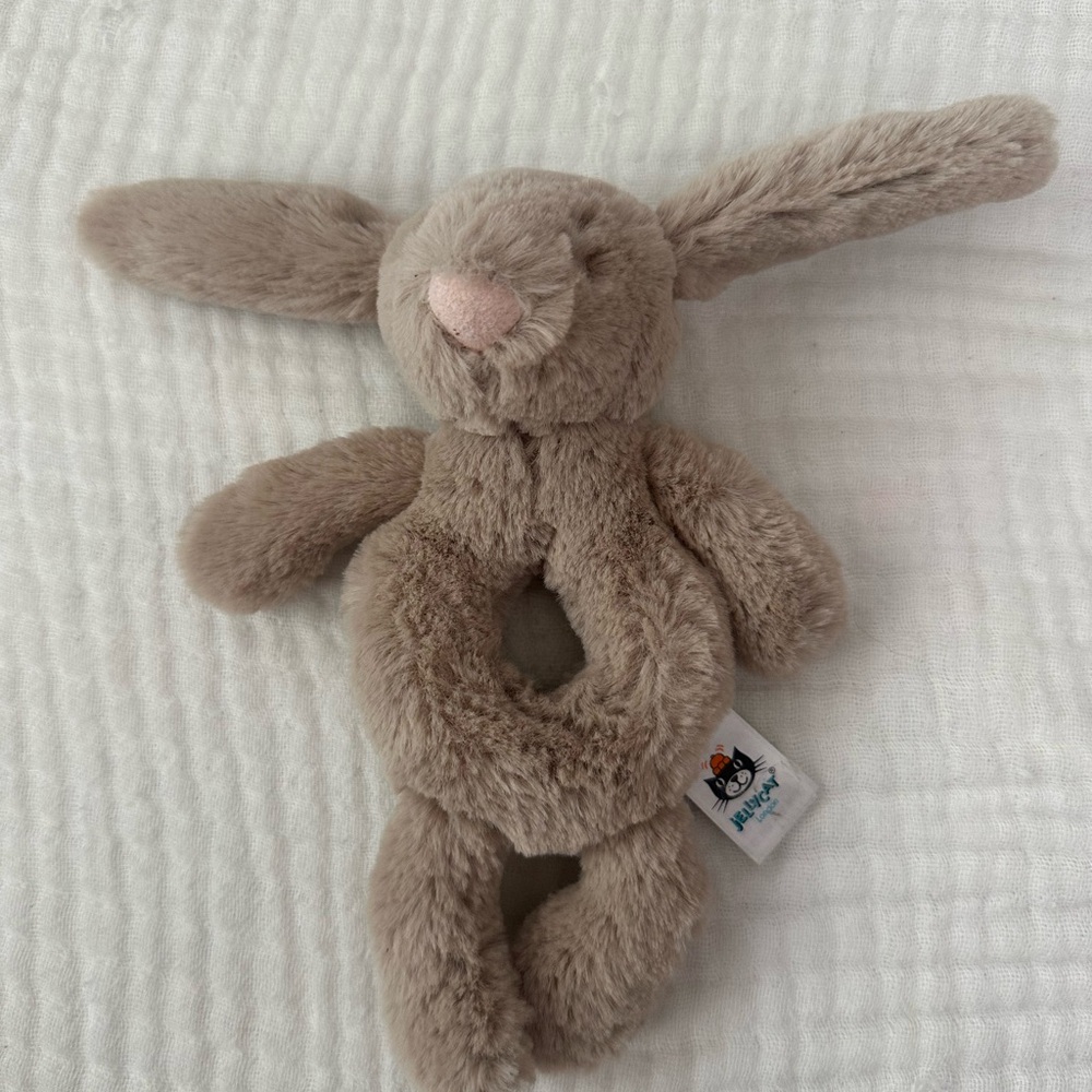 Jellycat Bunny Ring Rattle - Soft Taupe